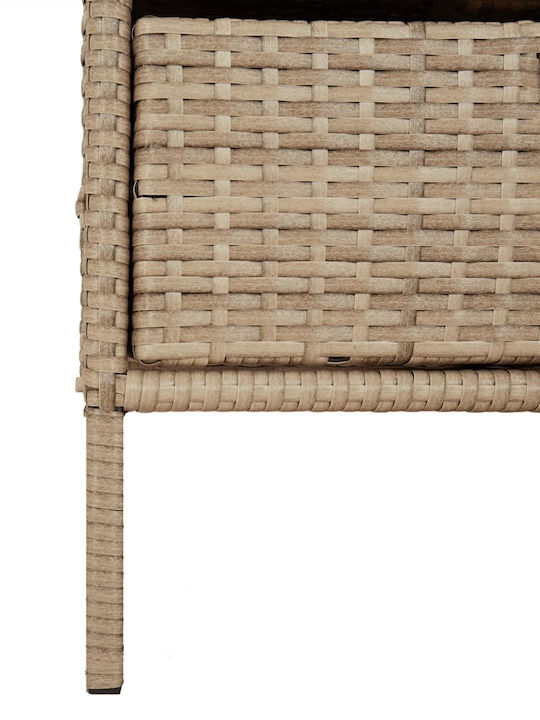 vidaXL Μπαούλο Αποθήκευσης Εξωτερικού Χώρου Rattan Μπεζ Μ55xΠ59xΥ80εκ.