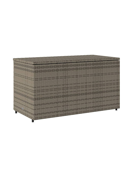 vidaXL Außenlagerbox Rattan Gray L110xB55.5xH60.5cm