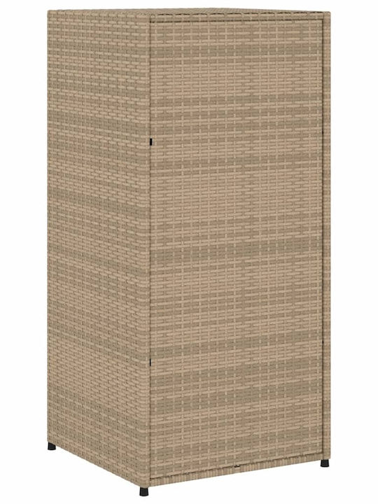 vidaXL Außenlagerbox Rattan Beige L55xB55xH111cm