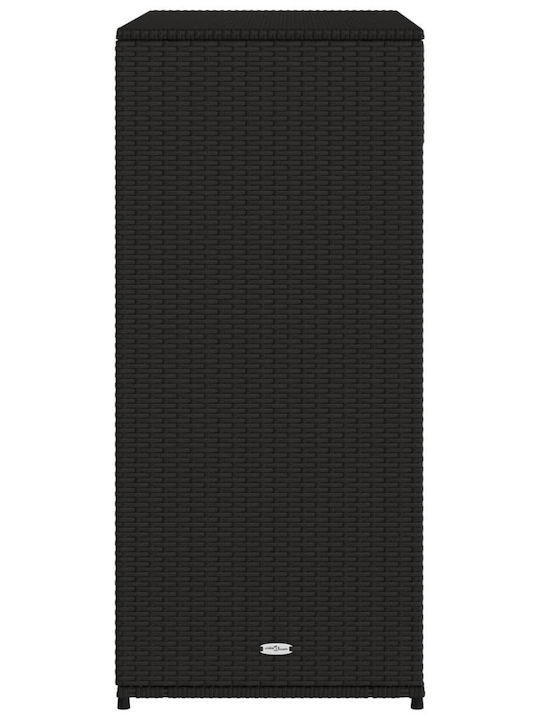 vidaXL Außenlagerbox Rattan Schwarz L105xB55xH113cm