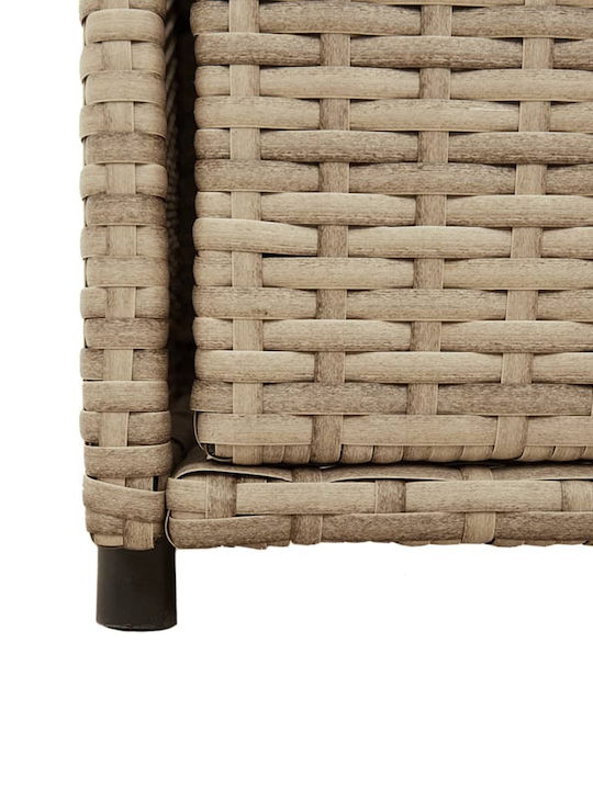 vidaXL Außenlagerbox Rattan Beige L55xB55xH111cm