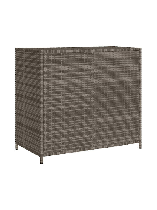 vidaXL Μπαούλο Αποθήκευσης Εξωτερικού Χώρου Rattan Γκρι Μ83xΠ45xΥ76εκ.