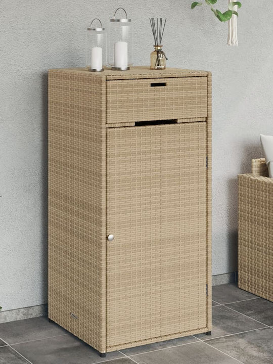 vidaXL Außenlagerbox Rattan Beige L55xB55xH111cm