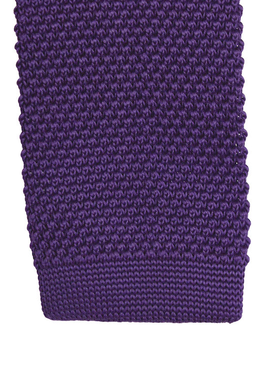 E-Ties Men's Tie Knitted Monochrome in Purple Color