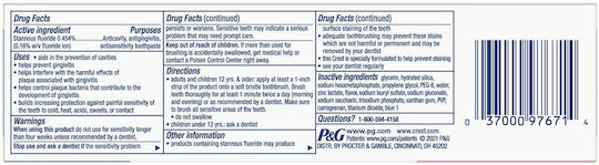 Crest Pro-health Advanced Sensitive Relief Οδοντόκρεμα για Τερηδόνα & Ευαίσθητα Δόντια 144gr