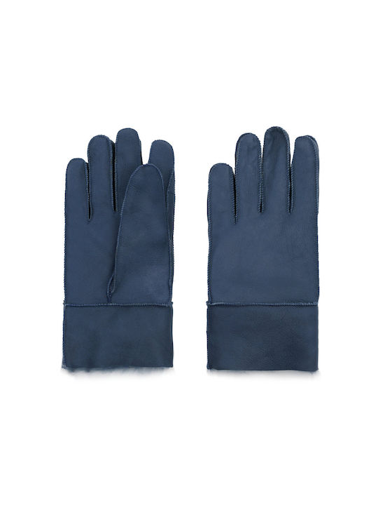Goudiss Furs Blau Leder Handschuhe