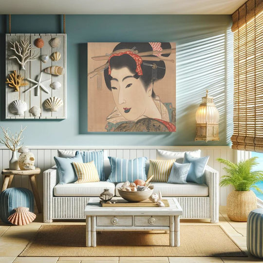 Geisha Right A Τρίπτυχος Πίνακας σε Καμβά 140x140cm