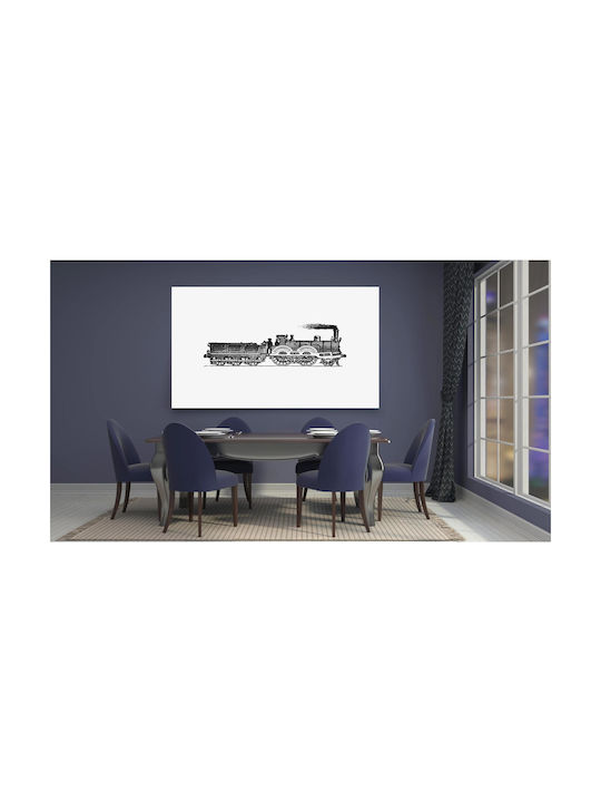 European Style Steam Locomotive Engraving From Tablou pe Pânză 150x100cm