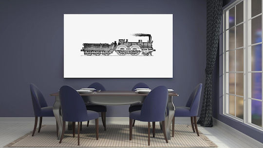 European Style Steam Locomotive Engraving From Gemälde auf Leinwand 90x60cm