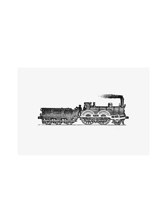 European Style Steam Locomotive Engraving From Painting on Canvas 90x60cm