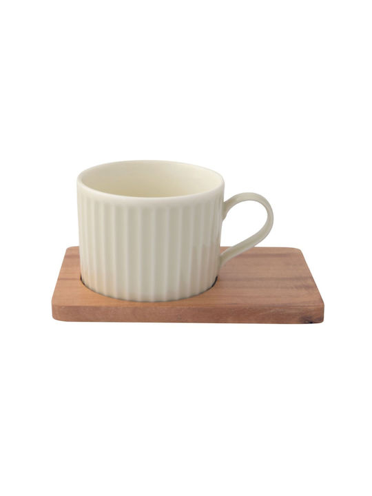 Easy-Life Σετ Φλιτζάνια Καφέ από Πορσελάνη Γκρι 250ml 2τμχ
