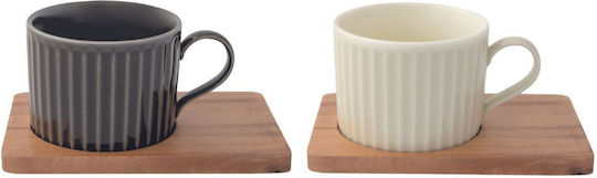 Easy-Life Porcelain Coffee Cup Set 250ml Gray 2pcs