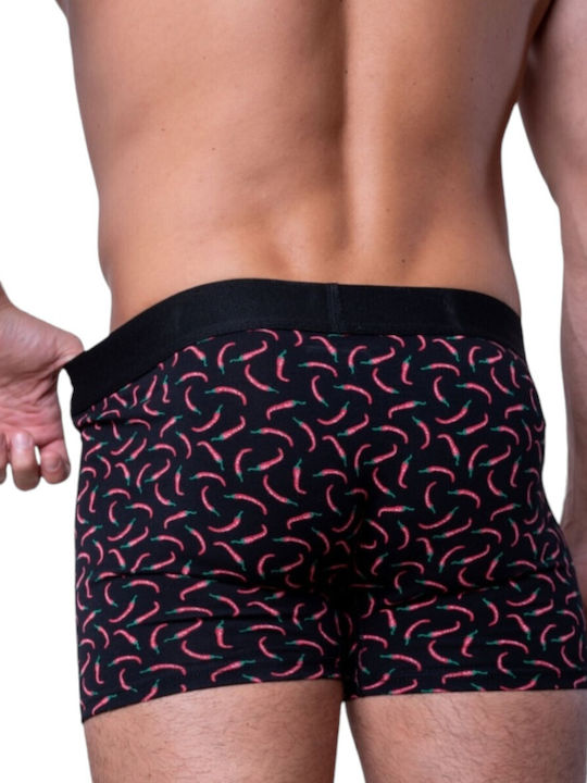 Mr.Big Men's Boxer Black with Patterns