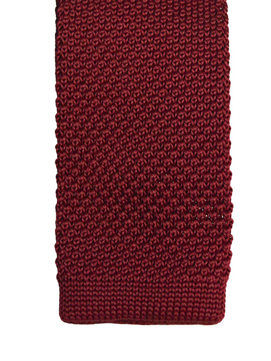 E-Ties Men's Tie Knitted Monochrome in Red Color