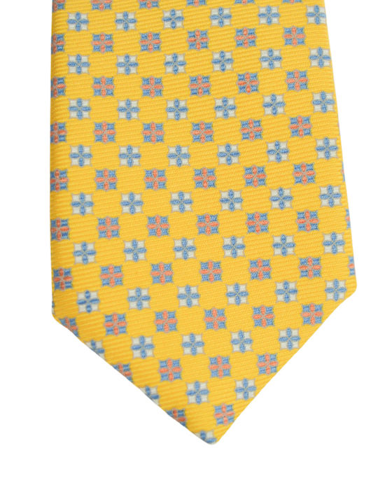 E-Ties Herren Krawatte Seide Gedruckt in Gelb Farbe