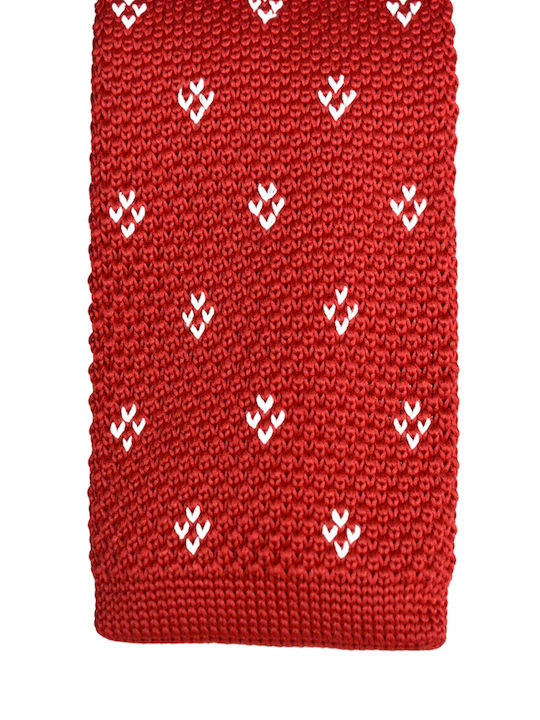 E-Ties Men's Tie Knitted Printed in Red Color