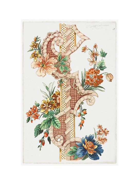 Vertical Decorative Floral Band (1773) By Giacomo Cavenezia Painting on Canvas 70x100cm