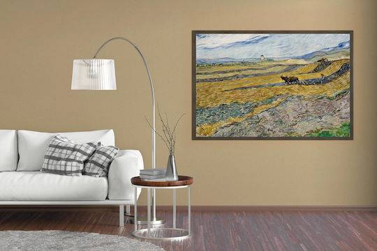Vincent Van Gogh - Enclosed Field With Ploughman Картина Копие на Ван Гог Платнен 65x40см