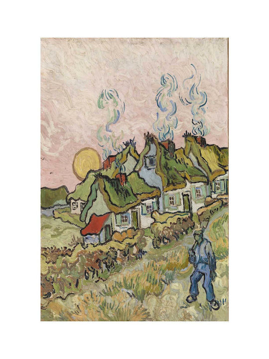 Houses And Figure By Vincent Van Gogh Painting Copy of Van Gogh on Canvas 40x50cm