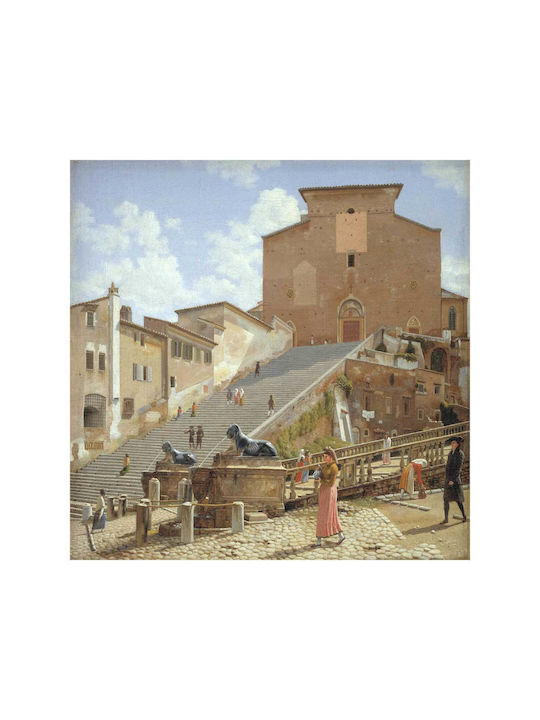 Marble Steps Leading Up Gemälde auf Leinwand 110x110cm