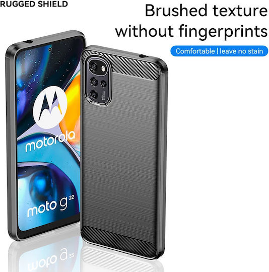 Techsuit Carbon Back Cover Σιλικόνης Μαύρο (Moto G22)