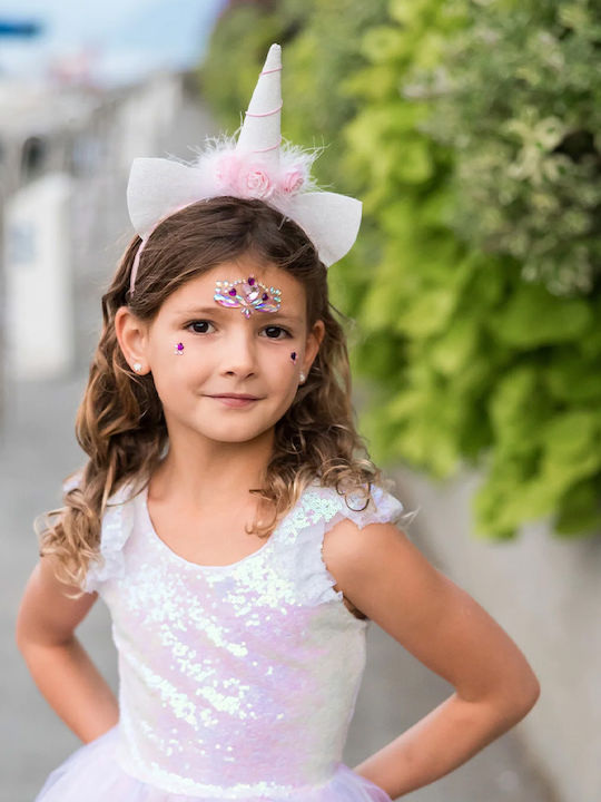 Kinder Karnevalskostüm Einhorn rosa schillernde Haarkrone