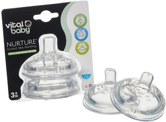 Vital Baby Tetine din Silicon de Flux Mediu pentru 3+ luni 2buc