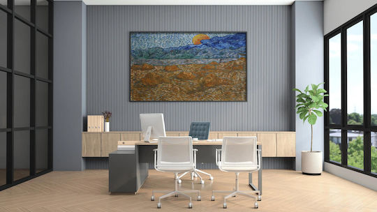 Wheat Sheaves Rising Moon; Картина Копие на Ван Гог Платнен 50x40см