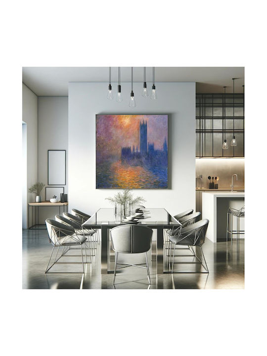 Claude Monet's Houses Parliament Картина Платнен 80x80см