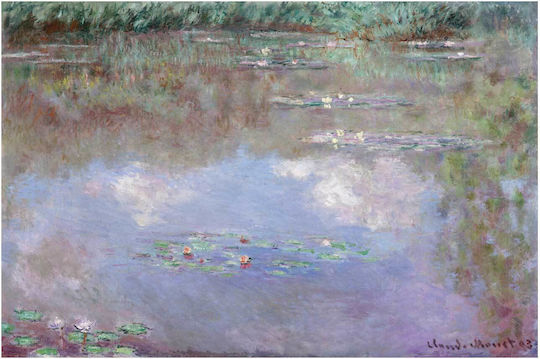 Claude Monet's The Water Lily Pond (clouds) (1903) Картина Платнен 100x70см