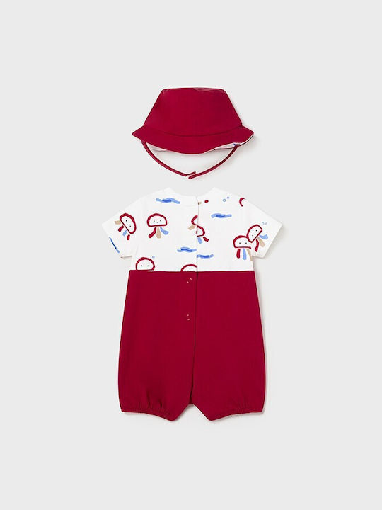 Mayoral Baby Bodysuit Set Short-Sleeved with Accessories RED