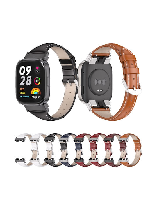 Mijobs Strap Leather Burgundy (Redmi Watch 3)