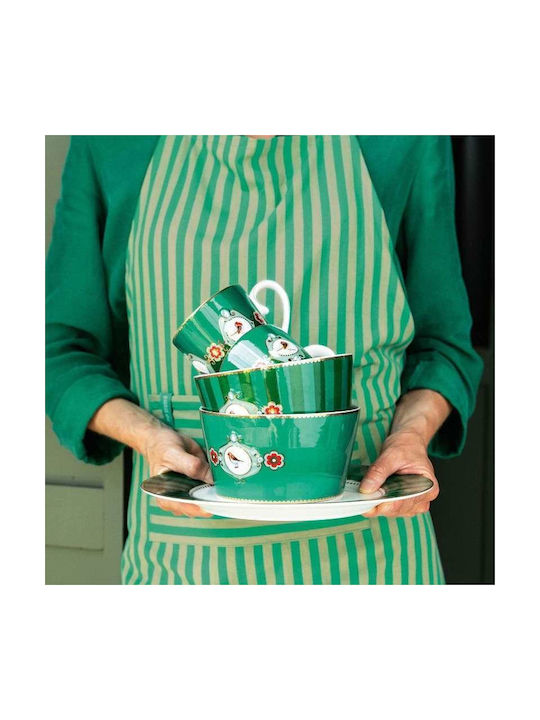 PiP Studio Love Birds Medallion Stripes Mug from Porcelain Green 150ml