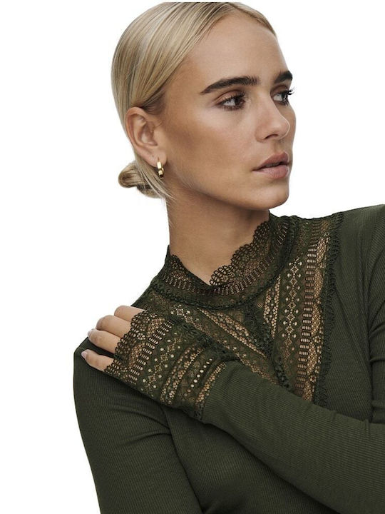 Only Women's Blouse Long Sleeve Green