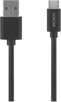 Deltaco USB 2.0 Cable USB-C male - USB-A Black 1m (GNG-USBC1MB)