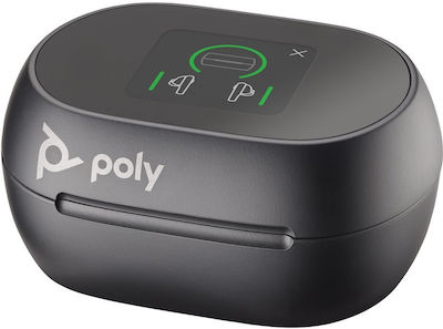 Poly Voyager Free 60+ UC με οθόνη αφής και προσαρμογέα BT700 USB-C In-ear Bluetooth Handsfree Ακουστικά με Θήκη Φόρτισης Μαύρα