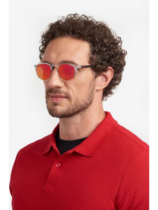 Carrera Men's Sunglasses with Transparent Horn-Rimmed Frame and Grey Lens 035/S 900