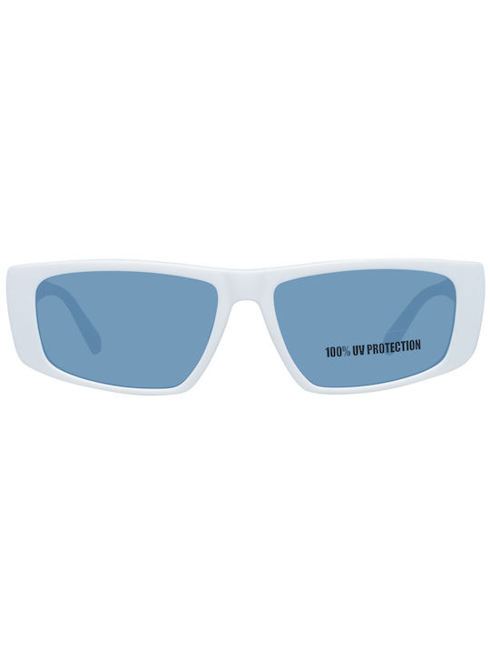 Gant 56 Sonnenbrillen mit Weiß Rahmen und Hellblau Spiegel Linse GA7209 25V