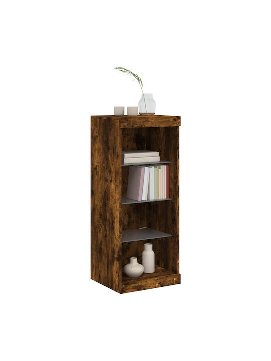 Wand Wohnzimmer Vitrine aus Spanplatte mit Glas & Beleuchtung Coffee 41x37x100cm