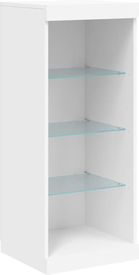 Wall Living Room Display Cabinet made of Particleboard with Glass & Lighting White 41x37x100cm Wall Living Room Display Cabinet made of Particleboard with Glass & Lighting White 41x37x100cm