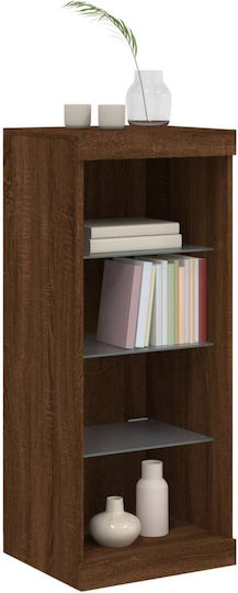 Wall Living Room Display Cabinet made of Particleboard with Glass & Lighting Coffee 41x37x100cm