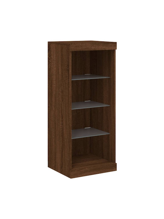 Wand Wohnzimmer Vitrine aus Spanplatte mit Glas & Beleuchtung Coffee 41x37x100cm