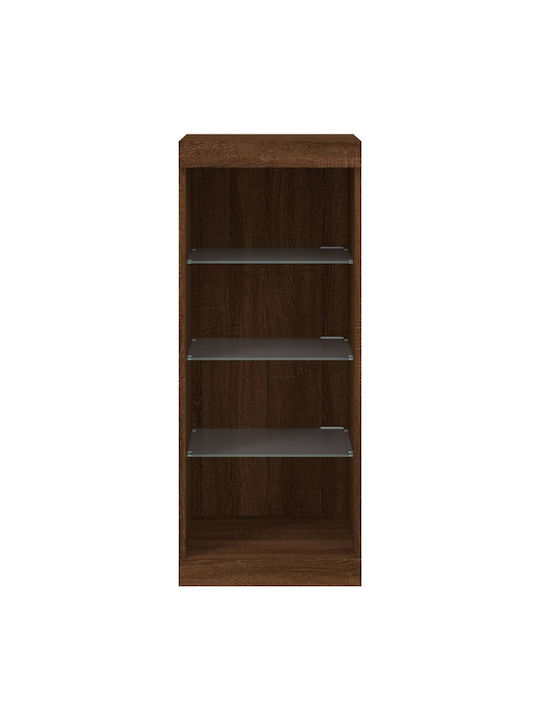 Wand Wohnzimmer Vitrine aus Spanplatte mit Glas & Beleuchtung Coffee 41x37x100cm
