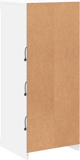 Wall Living Room Display Cabinet made of Particleboard with Glass & Lighting White 41x37x100cm