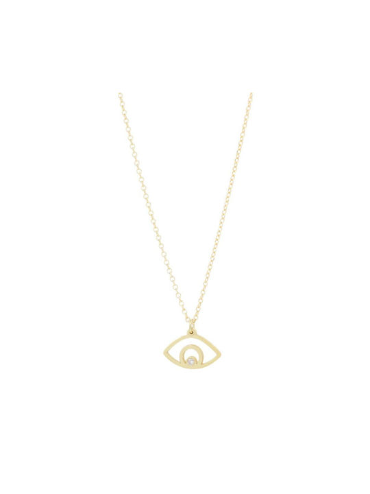 Q-Jewellery Necklace Eye from Gold 14K with Diamond