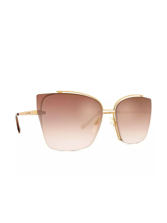 Ana Hickmann Women's Sunglasses with Gold Metal Frame and Gold Gradient Mirror Lens AH3176 04A