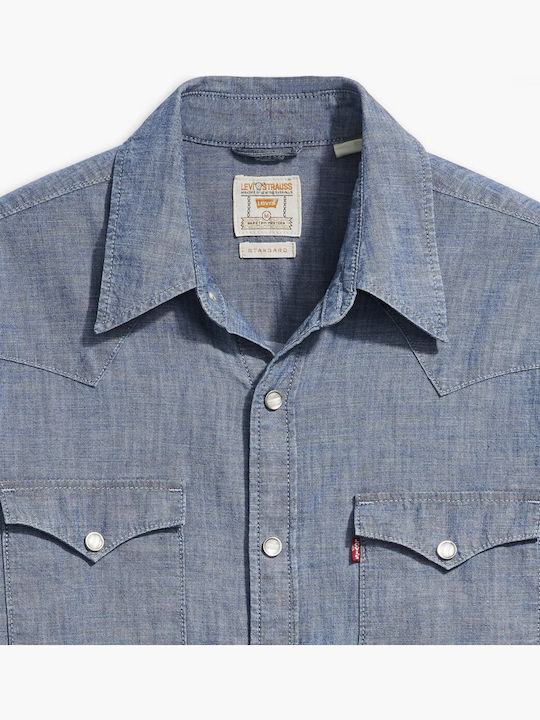 Barstow Western Langärmlig Jeans Hemd Standard Blues