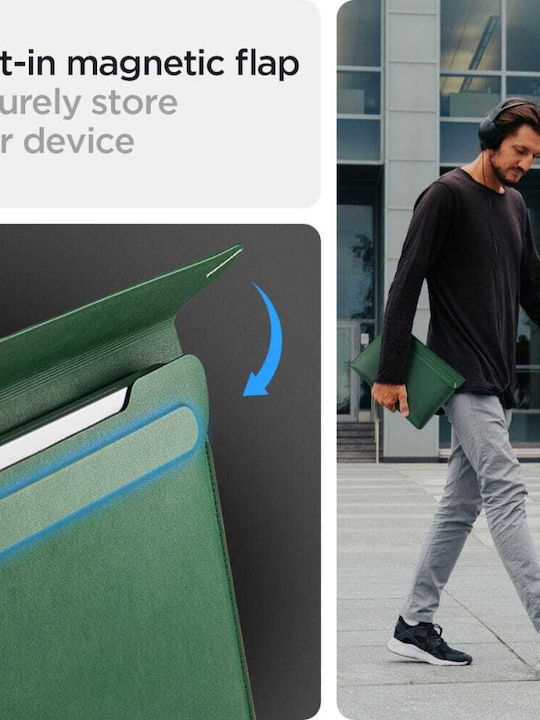 Spigen Valentinus Tasche Fall für Laptop 15" in Grün Farbe