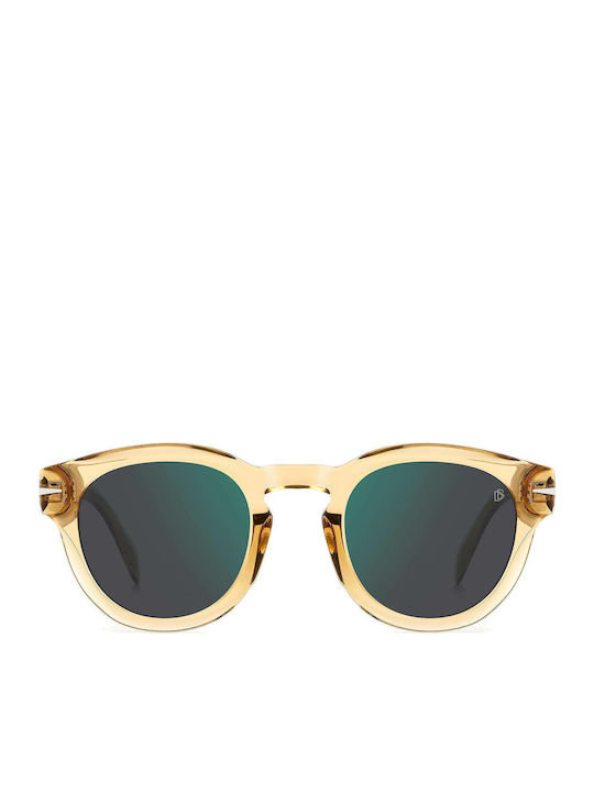 David Beckham Ochelari de soare Bej cu Cadru & Verde Lentilă