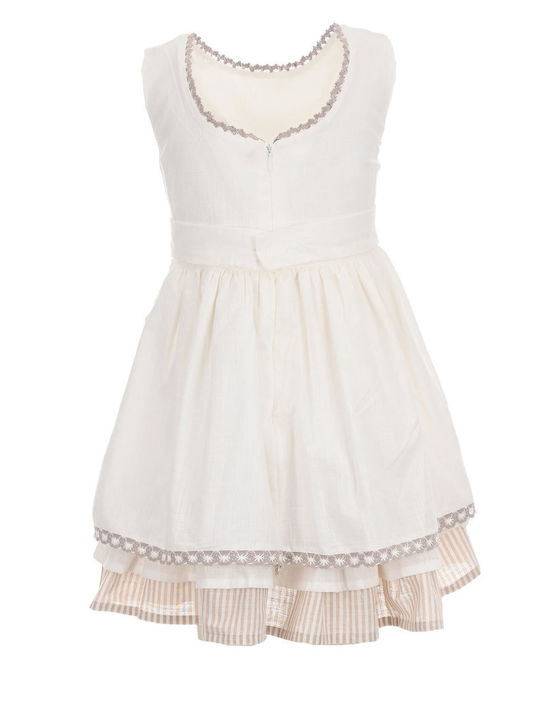 Evita Kids Dress White-beige